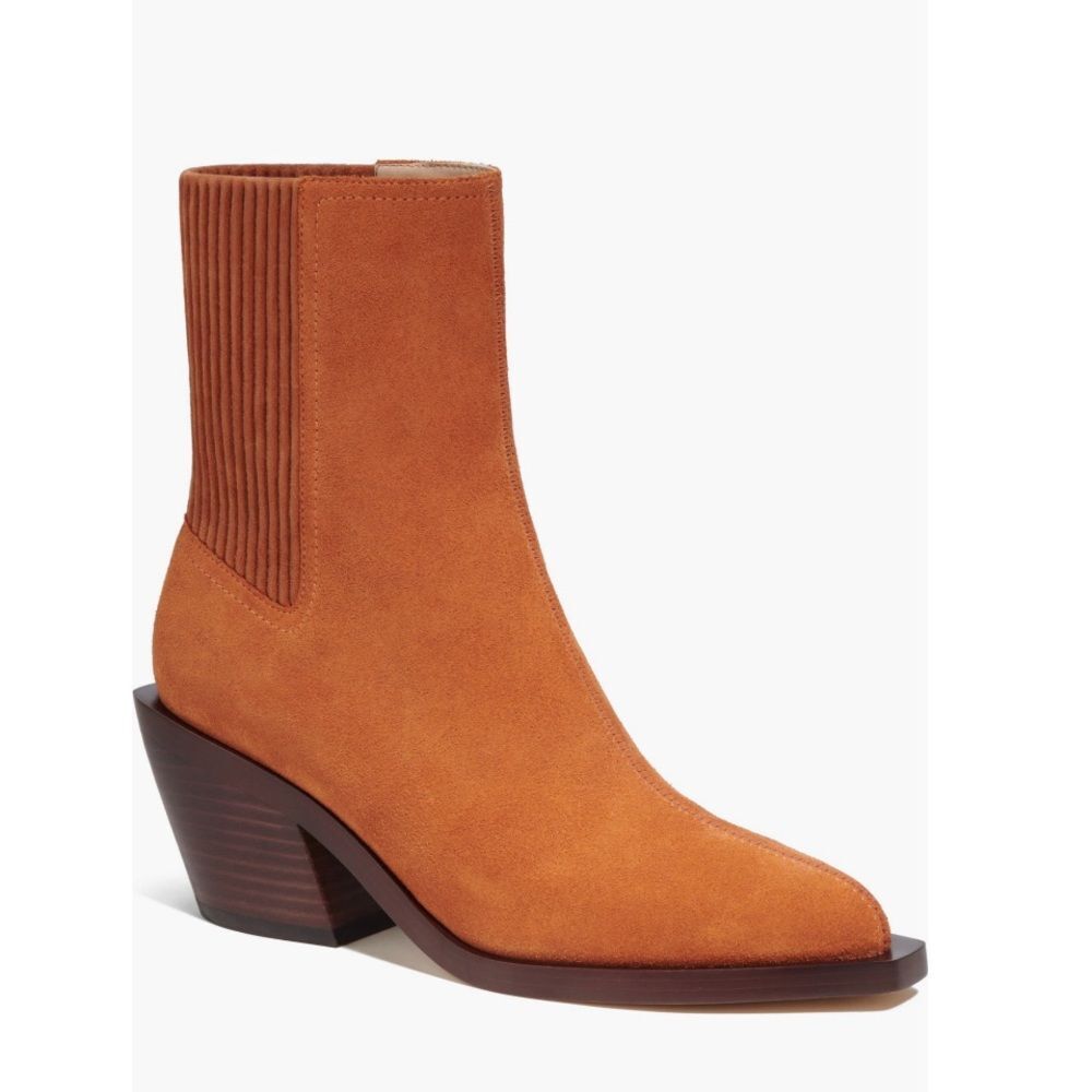COACH Prestyn Ankle Booties Burnished Amber, Leather Suede, New, Size 9 - Picture 4 of 16